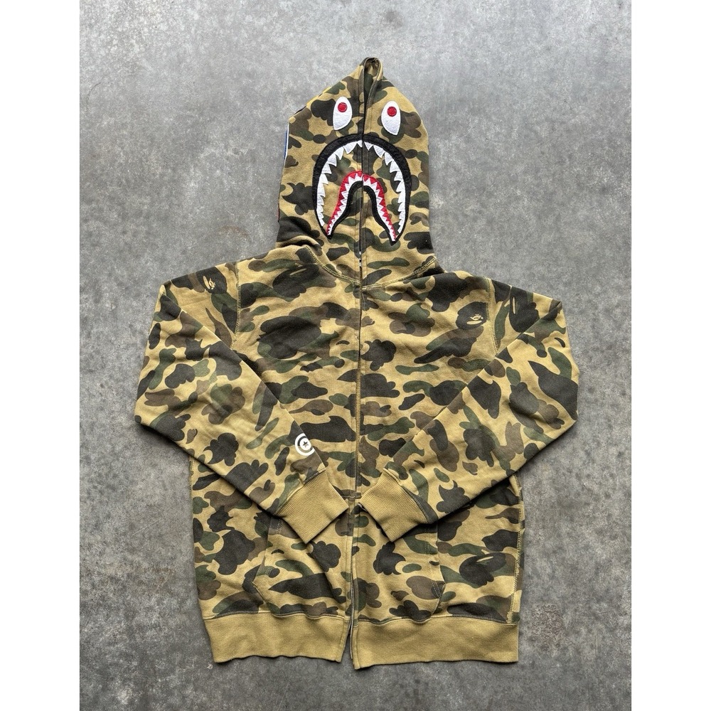 Bape A Bathing Ape 1st Camo Hoodie Full Zip Size XL Shark WGM Streetwear